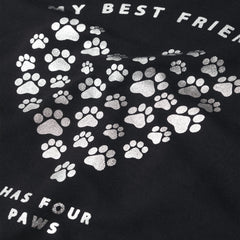 MANGO BLACK MY BEST FRIEND PRINTED COTTON SWEATSHIRT