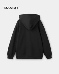 MANGO BLACK OWN YOUR TIME ZIPPER HOOD