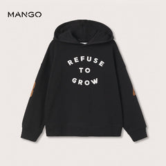 MANGO BLACK REFUSE TO GROW HOODIE 6305