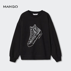 MANGO BLACK TIME TO PLAY SWEATSHIRT 1050
