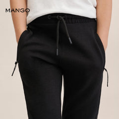 MANGO BLACK TROUSER WITH ZIPS 27051139
