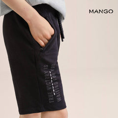 MANGO BLACK TRUE VICTORY PRINTED BERMUDA SHORT 27055129