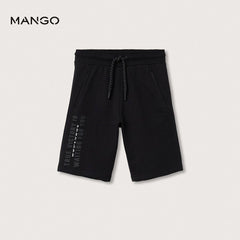 MANGO BLACK TRUE VICTORY PRINTED BERMUDA SHORT 27055129
