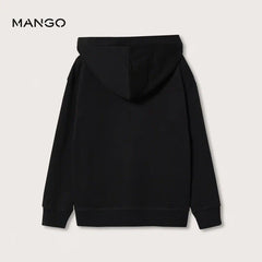 MANGO BLACK ZIPPED HOODIE 1030
