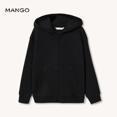 MANGO BLACK ZIPPED HOODIE 1030