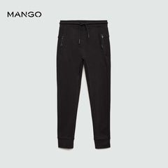 MANGO BLACK ZIP JOGGER TROUSER 77035152
