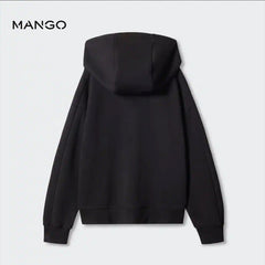 MANGO BLACK ZIPPED HOODIE 57001042