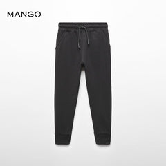 MANGO BLACK ZIPPER COTTON JOGGER STYLE TROUSER 4457