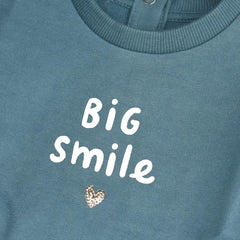 MANGO BLUE BIG SMILE PRINTED SWEATSHIRT