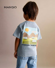 MANGO BLUE CAMPING ROUTE PRINTED T-SHIRT 17053290