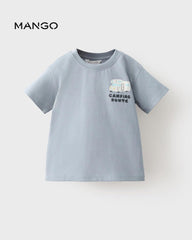 MANGO BLUE CAMPING ROUTE PRINTED T-SHIRT 17053290