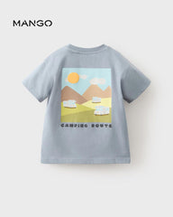 MANGO BLUE CAMPING ROUTE PRINTED T-SHIRT 17053290