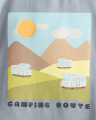 MANGO BLUE CAMPING ROUTE PRINTED T-SHIRT 17053290