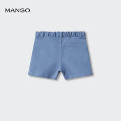MANGO BLUE COTTON BERMUDA SHORTS 47086707