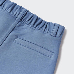 MANGO BLUE COTTON BERMUDA SHORTS 47086707