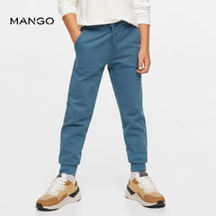 MANGO BLUE COTTON JOGGER STYLE TROUSER 37051027