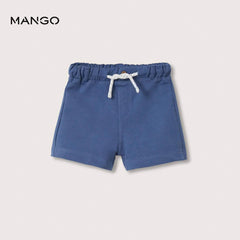 MANGO BLUE COTTON SHORTS WITH DRAWSTRING