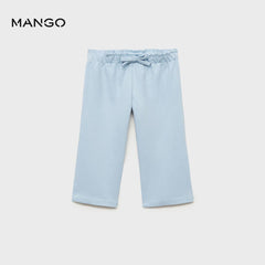 MANGO BLUE COTTON TROUSER WITH ADJUSTABLE DRAWSTRING