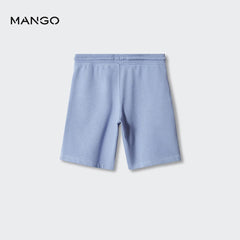 MANGO BLUE ELASTIC WAIST BERMUDA SHORTS 57040361