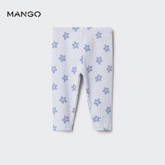 MANGO BLUE FLOWER PRINTED LEGGING