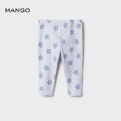 MANGO BLUE FLOWER PRINTED LEGGING