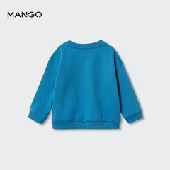 MANGO VIBRANT BLUE FRESH WALK PRINTED SWEATSHIRT