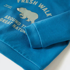 MANGO VIBRANT BLUE FRESH WALK PRINTED SWEATSHIRT
