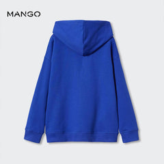 MANGO BLUE HIGH PEAKS SWEATSHIRT WITH HOOD
