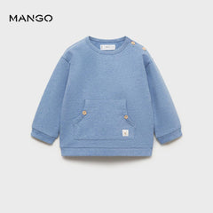 MANGO BLUE KANGAROO POCKET SWEATSHIRT 77033675