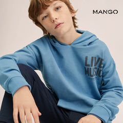 MANGO BLUE LIVE MUSIC PRINTED OVERSIZED HOODIE 27032002