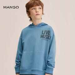 MANGO BLUE LIVE MUSIC PRINTED OVERSIZED HOODIE 27032002
