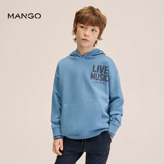 MANGO BLUE LIVE MUSIC PRINTED OVERSIZED HOODIE 27032002