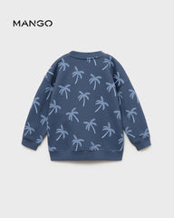 MANGO BLUE PALM TREES PRINTED SWEATSHIRT 87045957