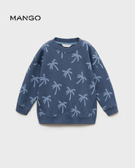 MANGO BLUE PALM TREES PRINTED SWEATSHIRT 87045957