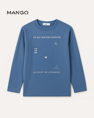 MANGO BLUE PLAN YOUR ROUTE T-SHIRT