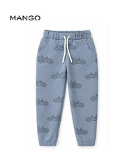 MANGO BLUE PRINTED COTTON JOGGER TROUSER