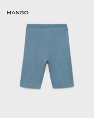 MANGO BLUE RIBBED SHORT LEGGINGS