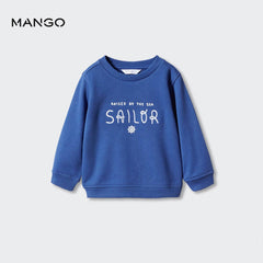 MANGO BLUE SAILOR PRINTED COTTON SWEATSHIRT 47066707