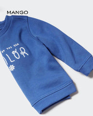 MANGO BLUE SAILOR PRINTED SWEATSHIRT WITH TROUSER SET