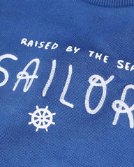 MANGO BLUE SAILOR PRINTED SWEATSHIRT WITH TROUSER SET