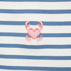 MANGO BLUE SALTY STRIPED STRAP CROPPED TOP