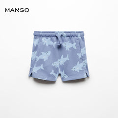 MANGO BLUE SHARKS PRINTED SHORTS 67026039