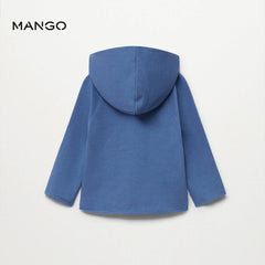 MANGO BLUE SKATE CLUB PRINTED COTTON HOODIE 5129