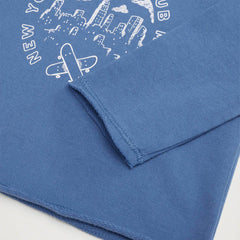 MANGO BLUE SKATE CLUB PRINTED COTTON HOODIE 5129