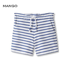 MANGO BLUE STRIPED GIRLS SHORT