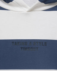 MANGO BLUE STRIPED HOODED SWEATSHIRT