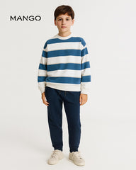 MANGO BLUE STRIPED KODAK SWEATSHIRT 2 PCS SET