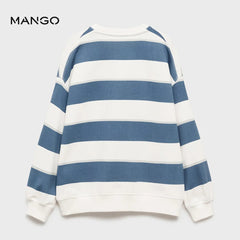 MANGO BLUE STRIPED KODAK SWEATSHIRT 2 PCS SET