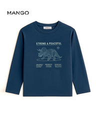 MANGO BLUE STRONG & PEACEFUL T-SHIRT