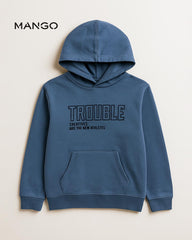 MANGO BLUE TROUBLE SWEATSHIRT WITH HOOD